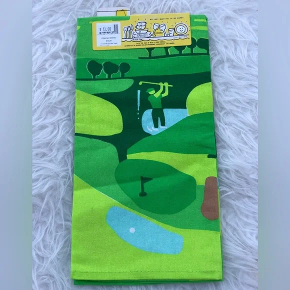 NWT brand New Blue Q dish towel Golf guy golfing hand towel dish towel - Picture 2 of 2